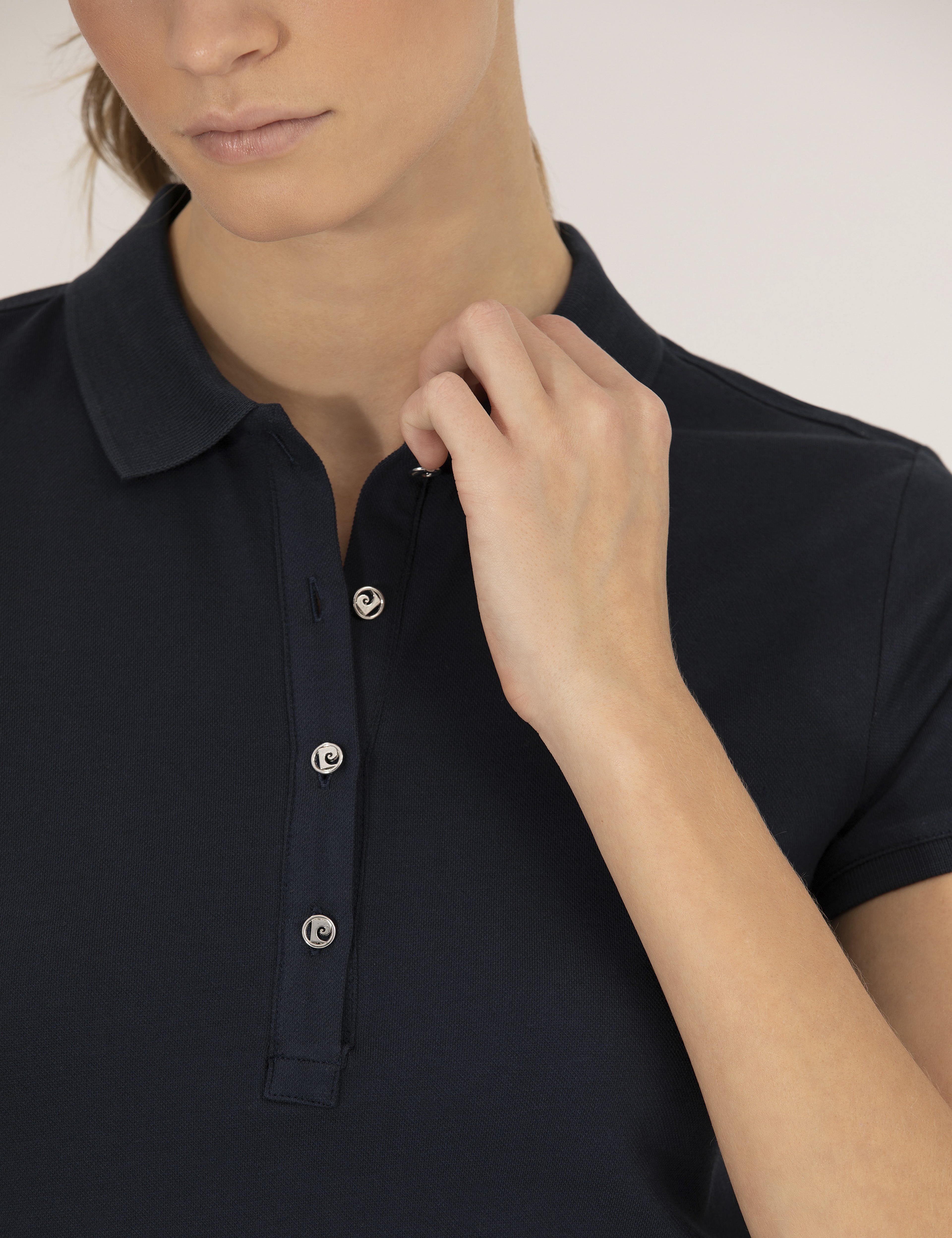 Lacivert Polo Yaka Slim Fit Tişört - Image 7