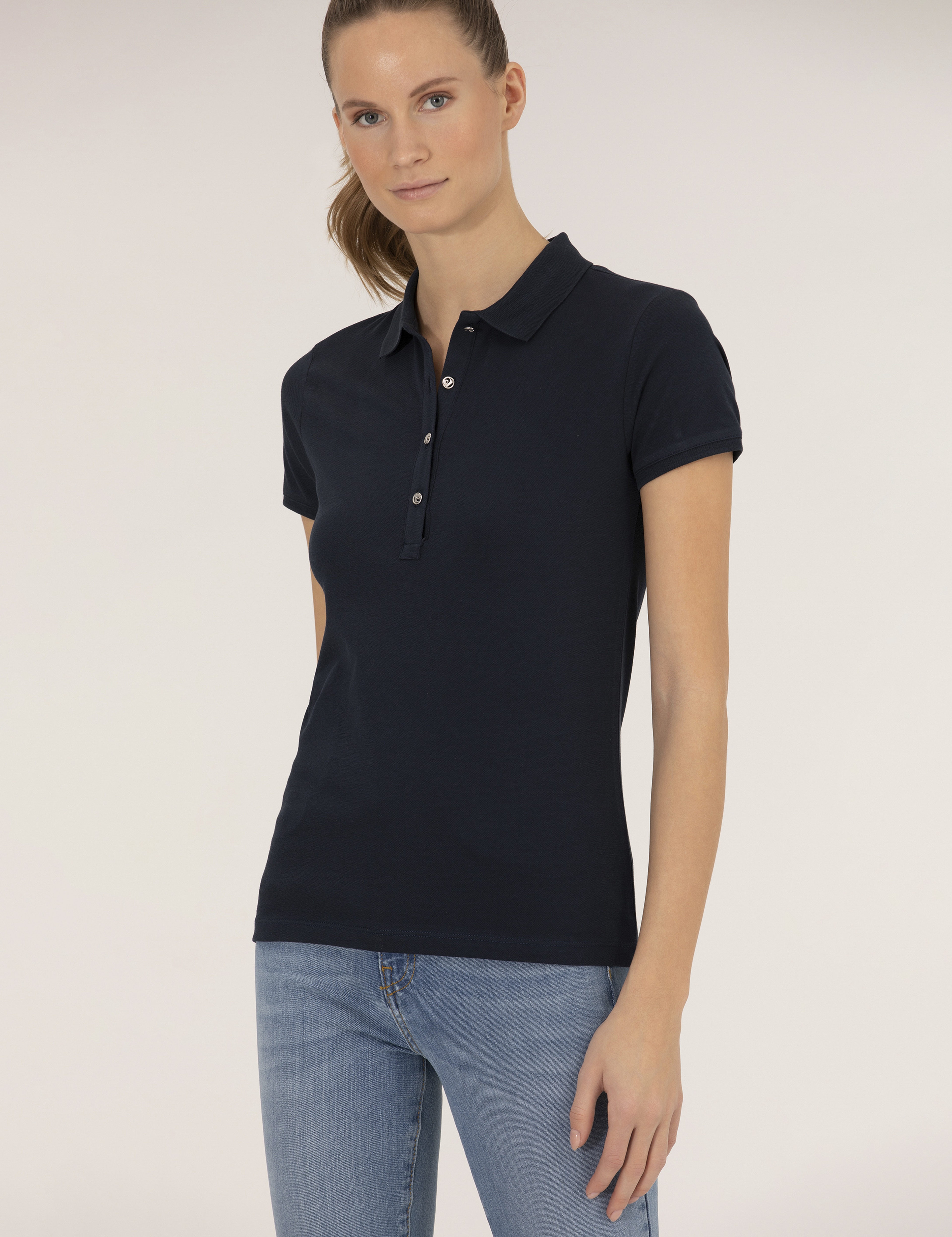 Lacivert Polo Yaka Slim Fit Tişört - Image 3