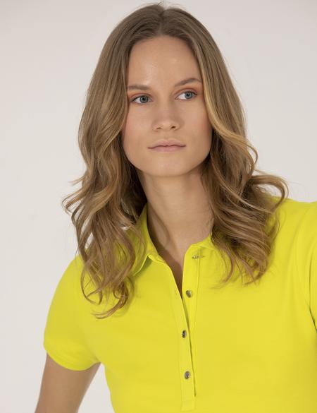 Sarı Polo Yaka Slim Fit Tişört - 50273064026