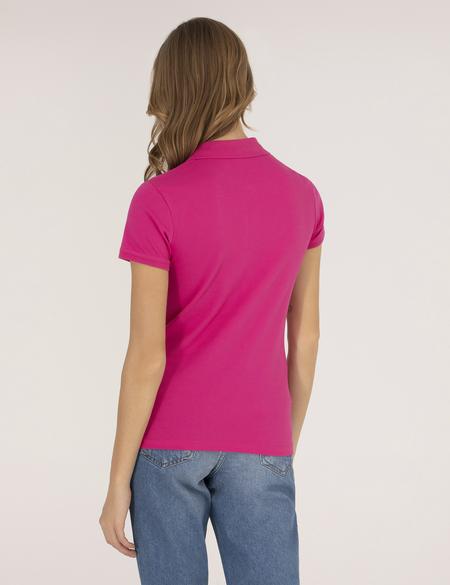 Fuşya Polo Yaka Slim Fit Tişört - 50273064035