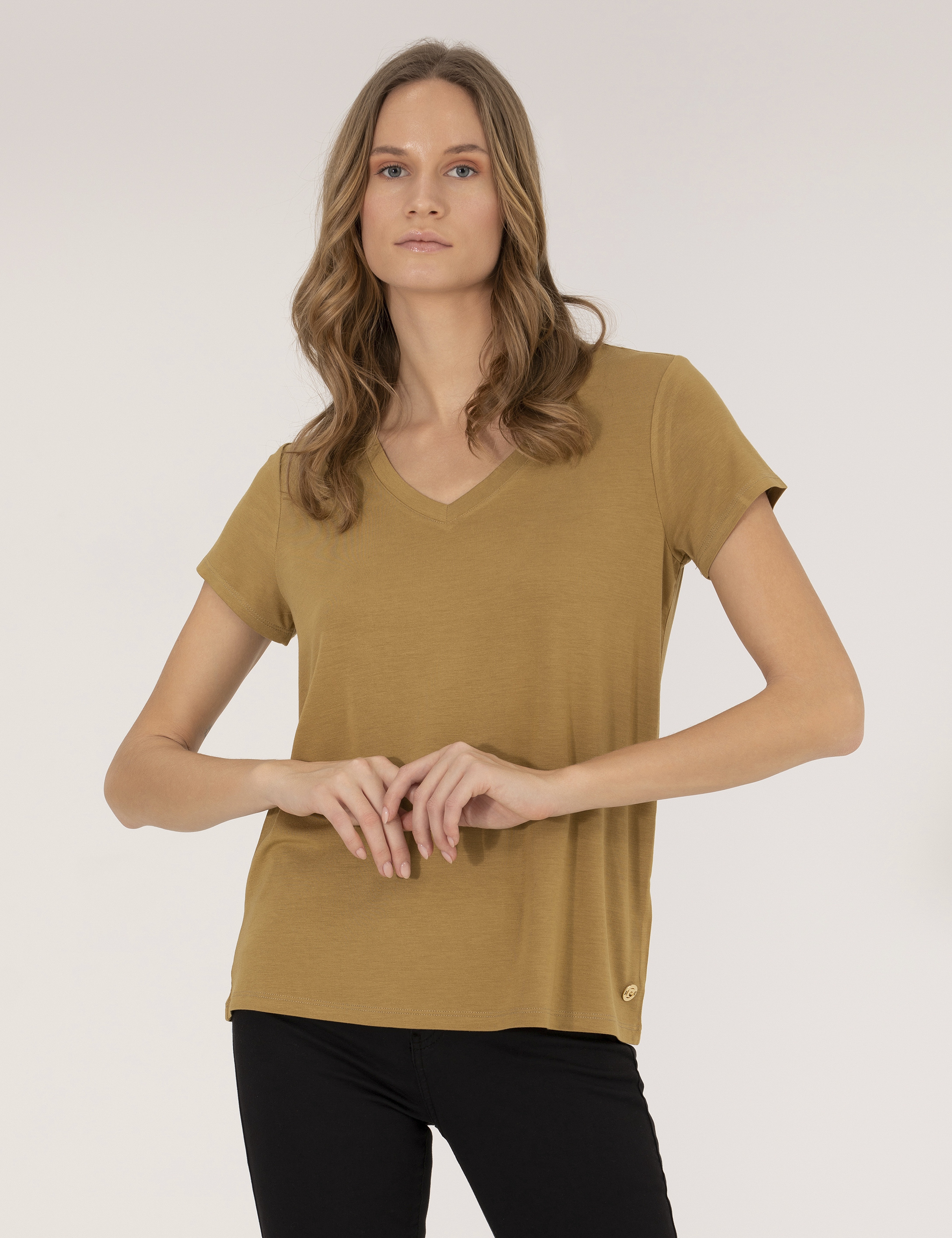 Yeşil Comfort Fit Basic Tişört