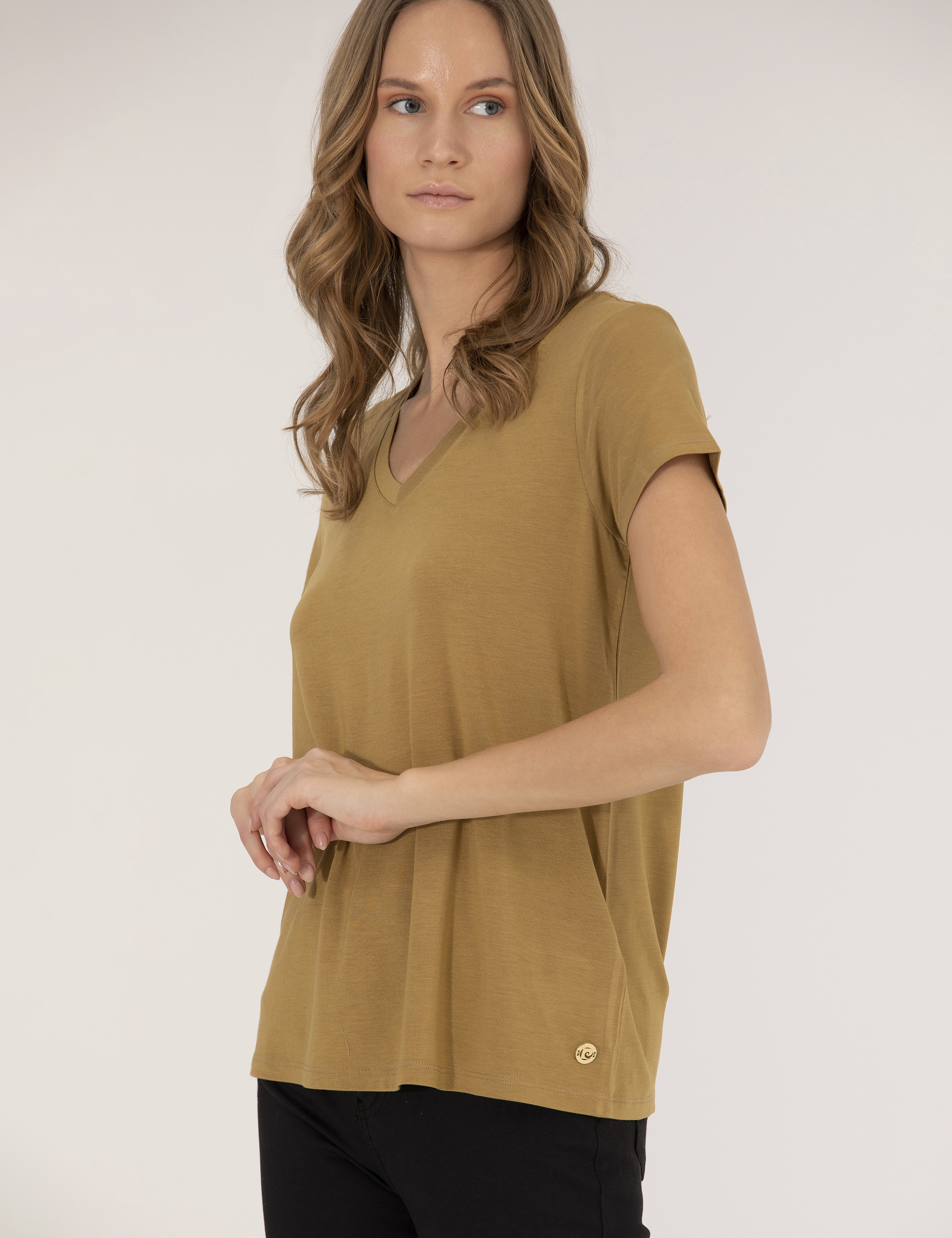 Yeşil Comfort Fit Basic Tişört