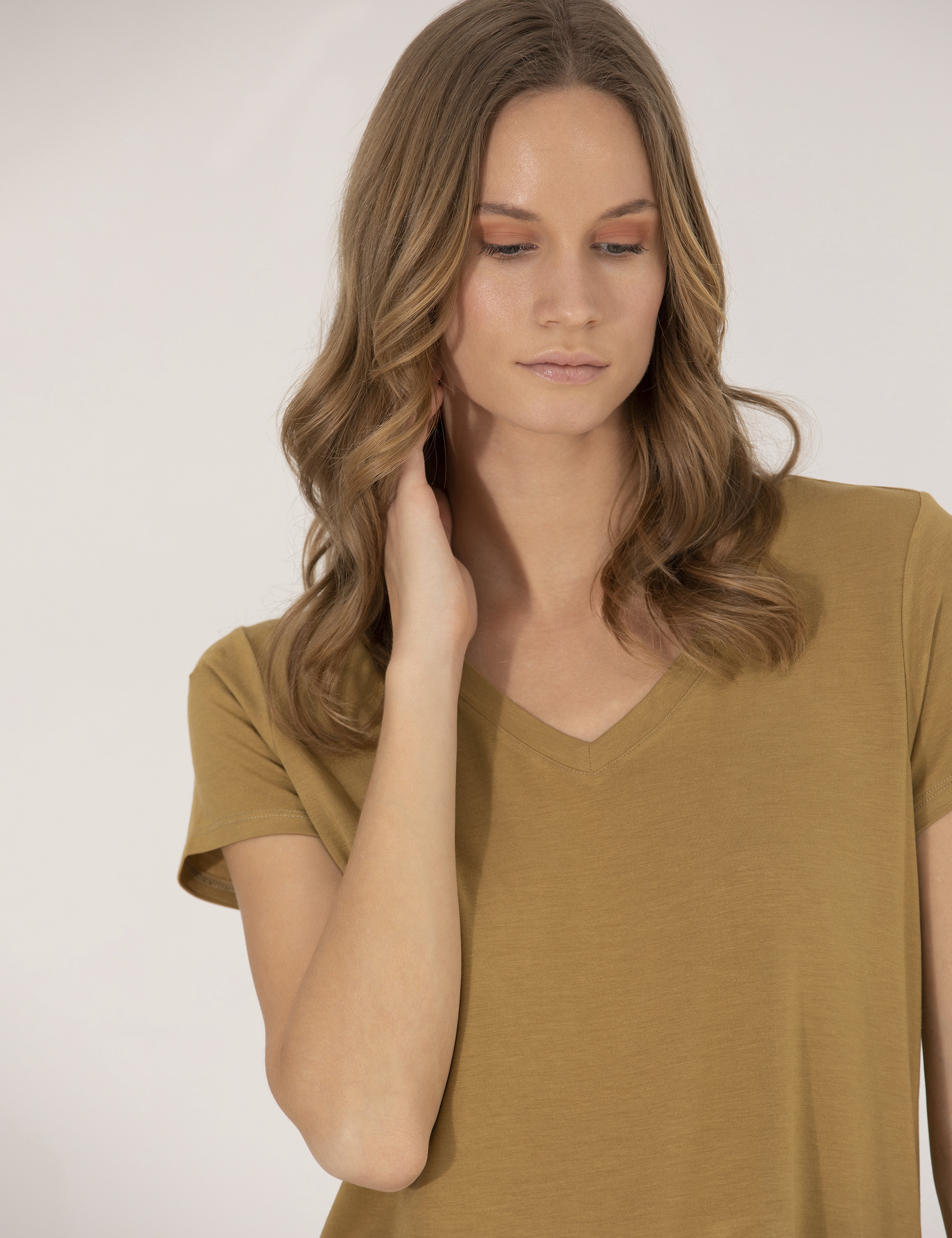 Yeşil Comfort Fit Basic Tişört - Image 2