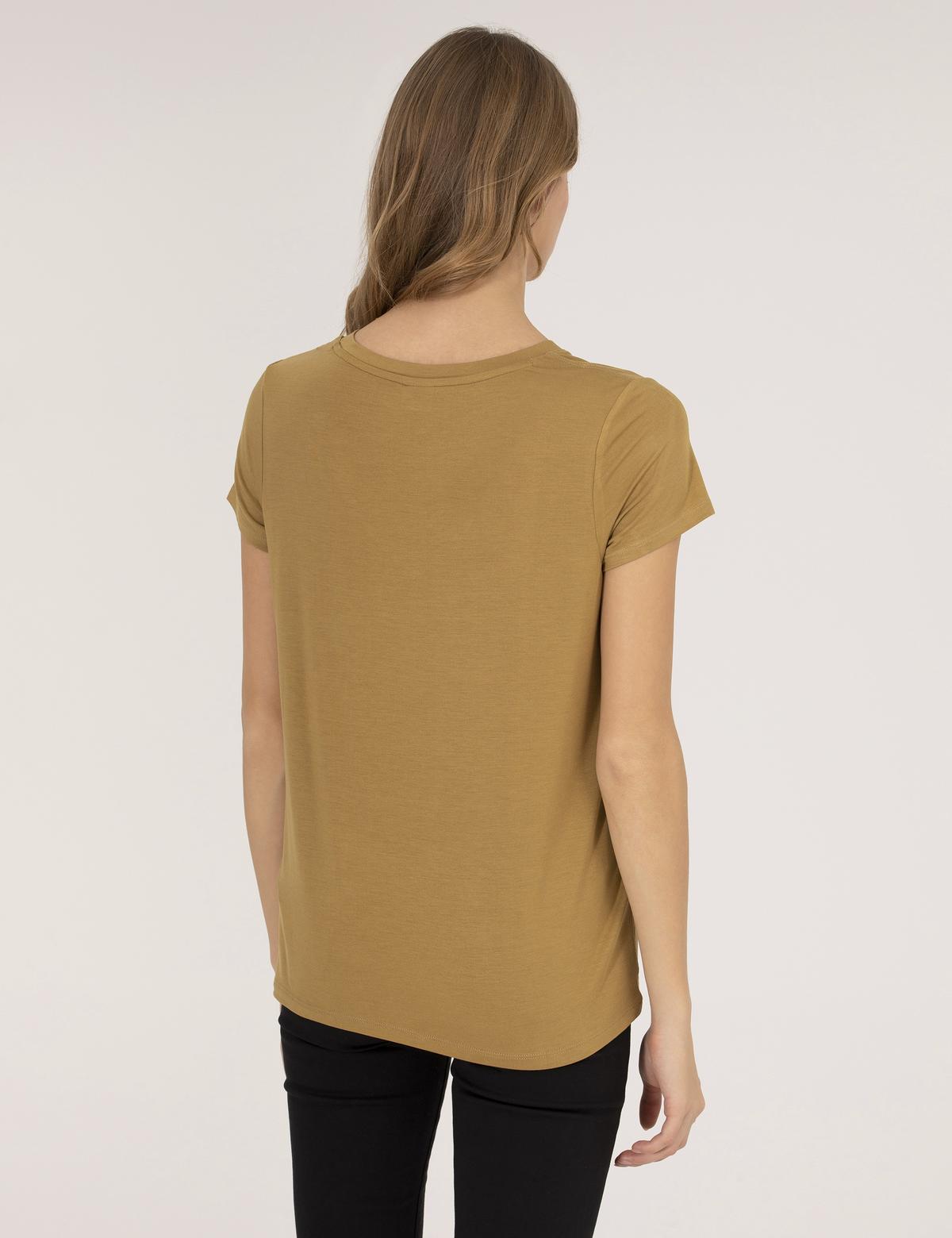 Yeşil Comfort Fit Basic Tişört - 50269345052