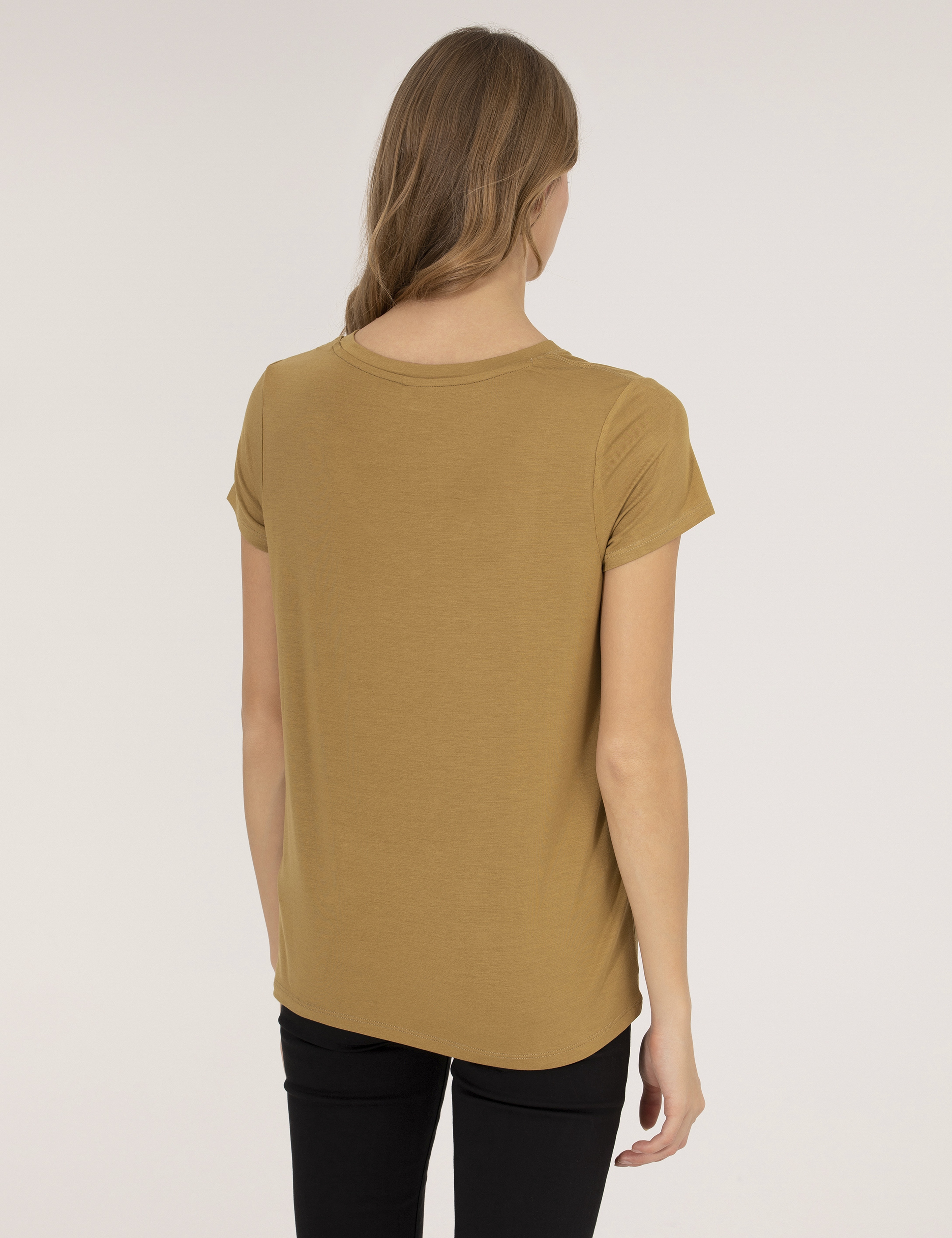 Yeşil Comfort Fit Basic Tişört - Image 5