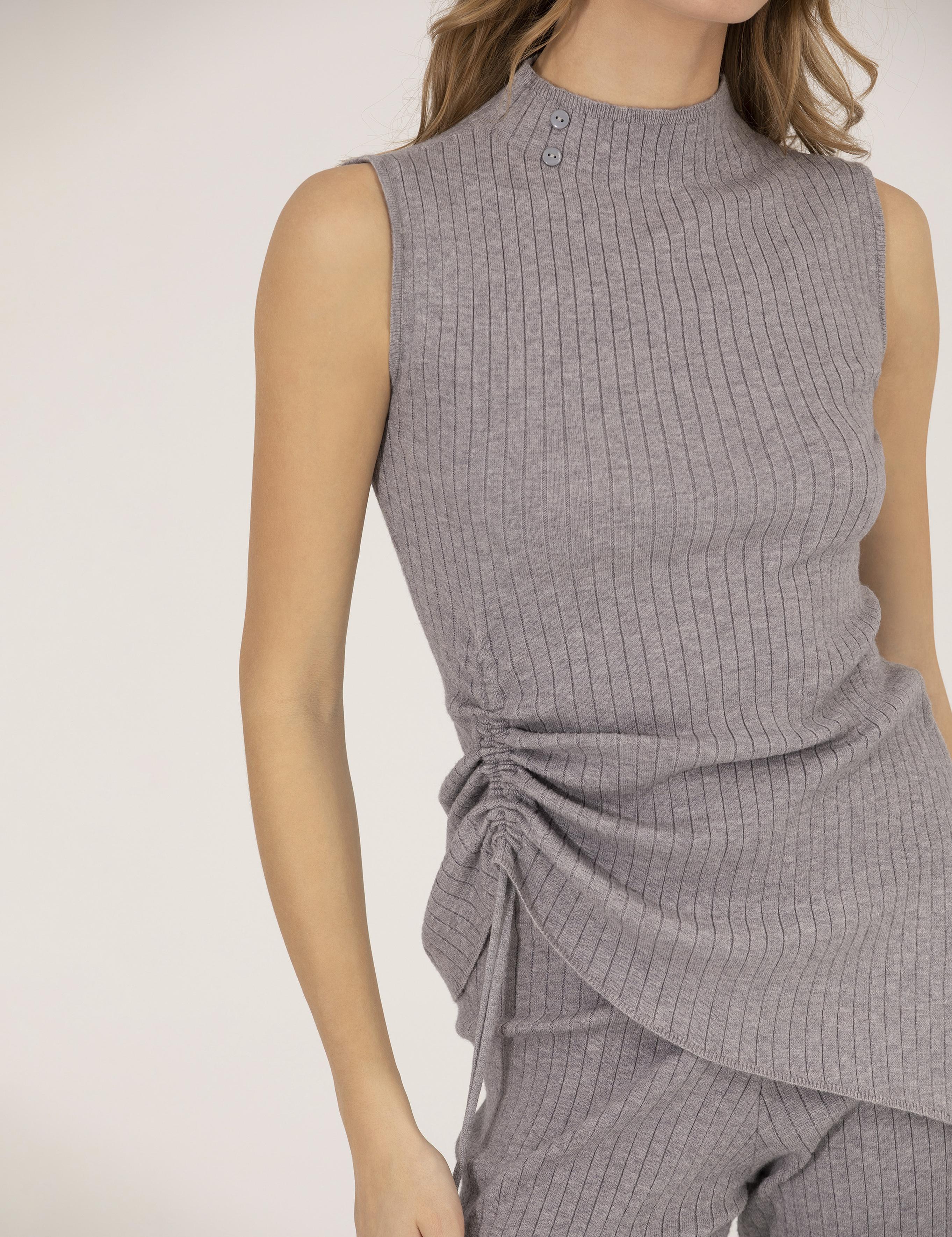 Gri Melanj Slim Fit Kazak