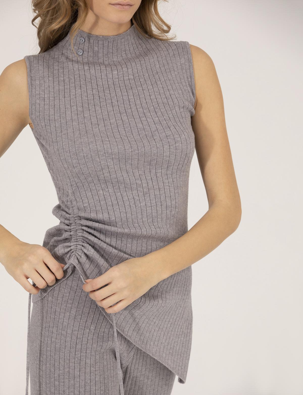 Gri Melanj Slim Fit Kazak - 50275751013