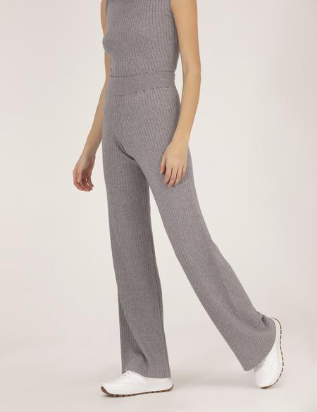 Gri Melanj Loose Fit Triko Pantolon - 50275752003
