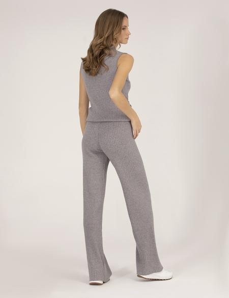 Gri Melanj Loose Fit Triko Pantolon - 50275752003