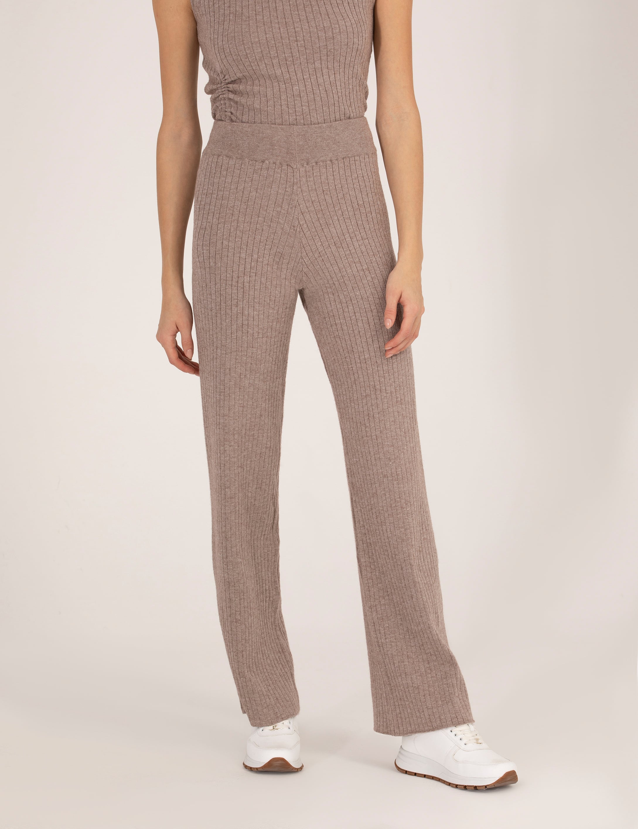 Vizon Melanj Loose Fit Triko Pantolon - Image 2