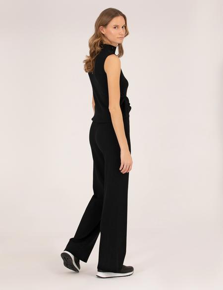 Siyah Loose Fit Triko Pantolon - 50275752020