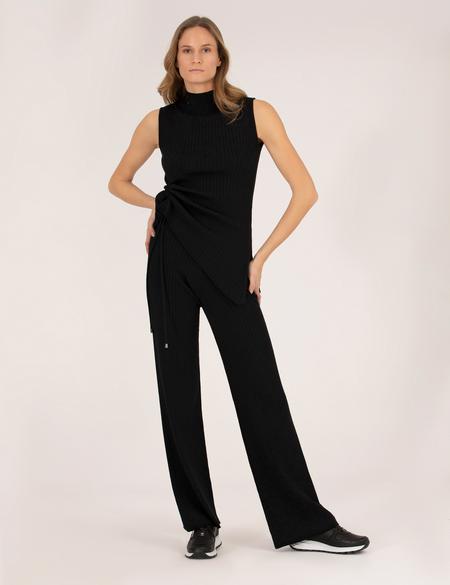 Siyah Loose Fit Triko Pantolon - 50275752020