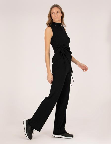 Siyah Loose Fit Triko Pantolon - 50275752020