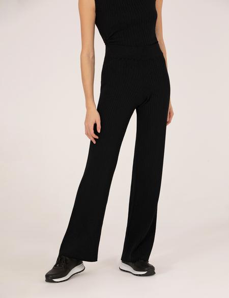 Siyah Loose Fit Triko Pantolon - 50275752020