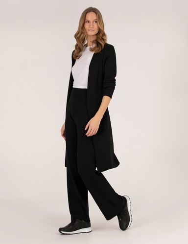 Siyah Comfort Fit Triko Hırka