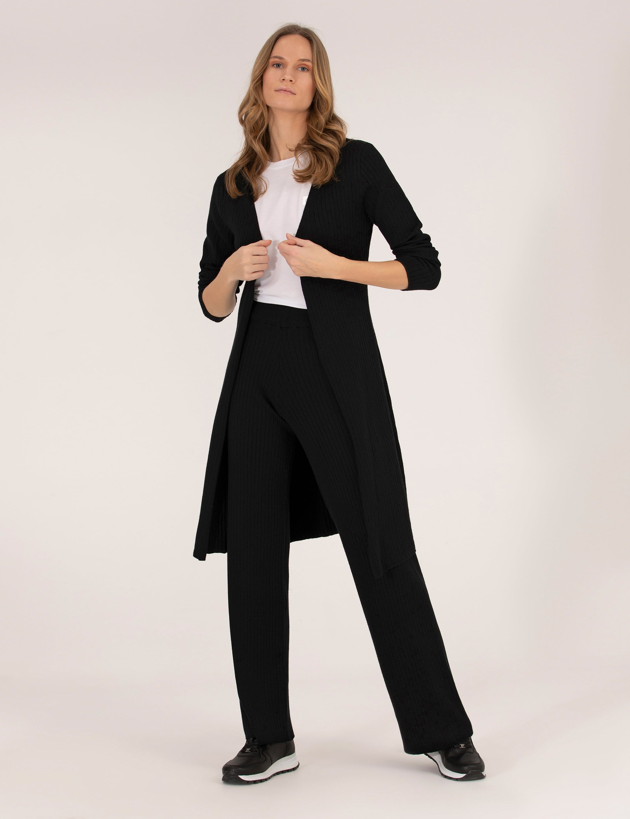 Siyah Comfort Fit Triko Hırka