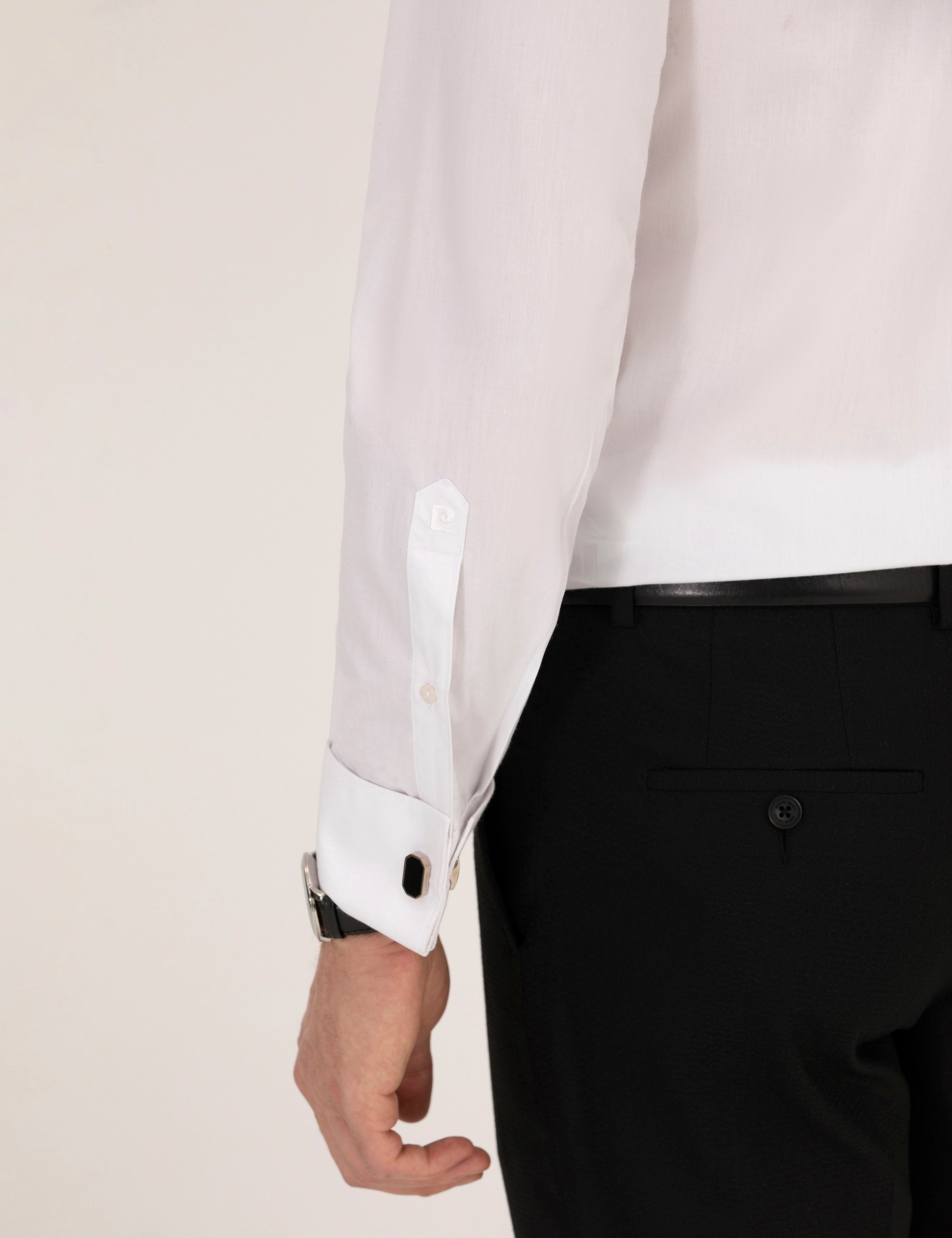 Beyaz Slim Fit Smokin Gömlek