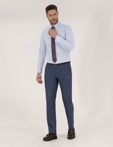 Açık Mavi Slim Fit Uzun Kollu Klasik Gömlek