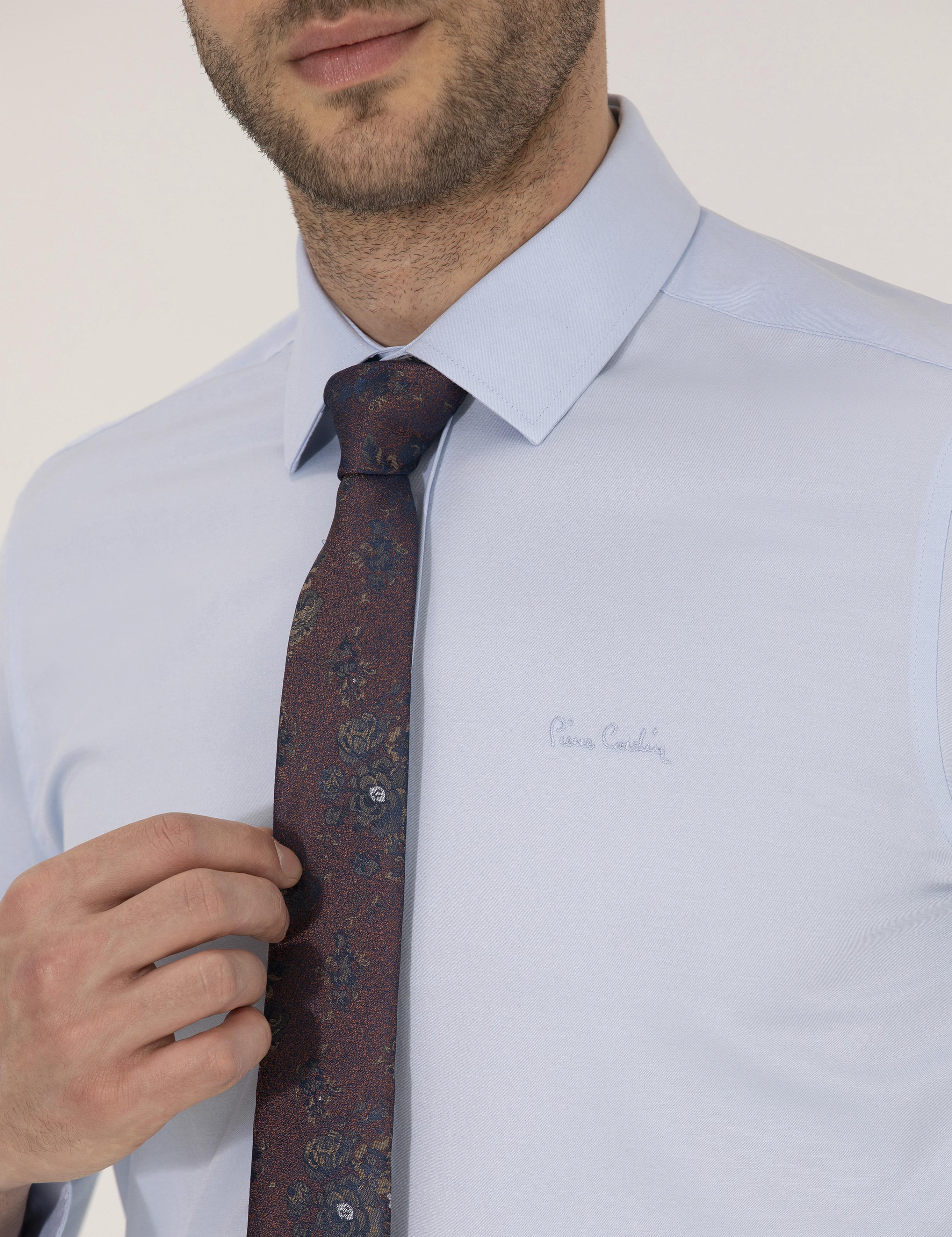 Açık Mavi Slim Fit Uzun Kollu Klasik Gömlek