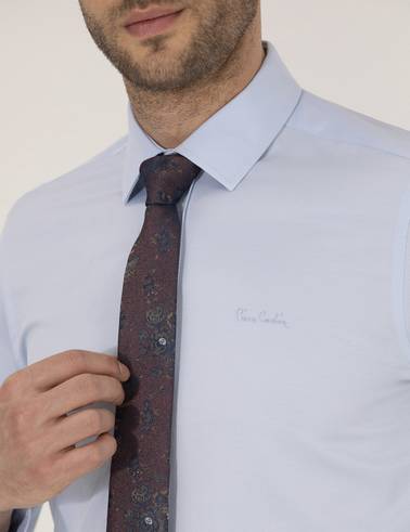 Açık Mavi Slim Fit Uzun Kollu Klasik Gömlek