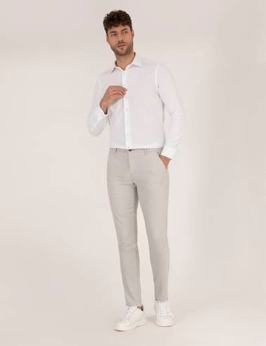 Beyaz Slim Fit Uzun Kollu Gömlek