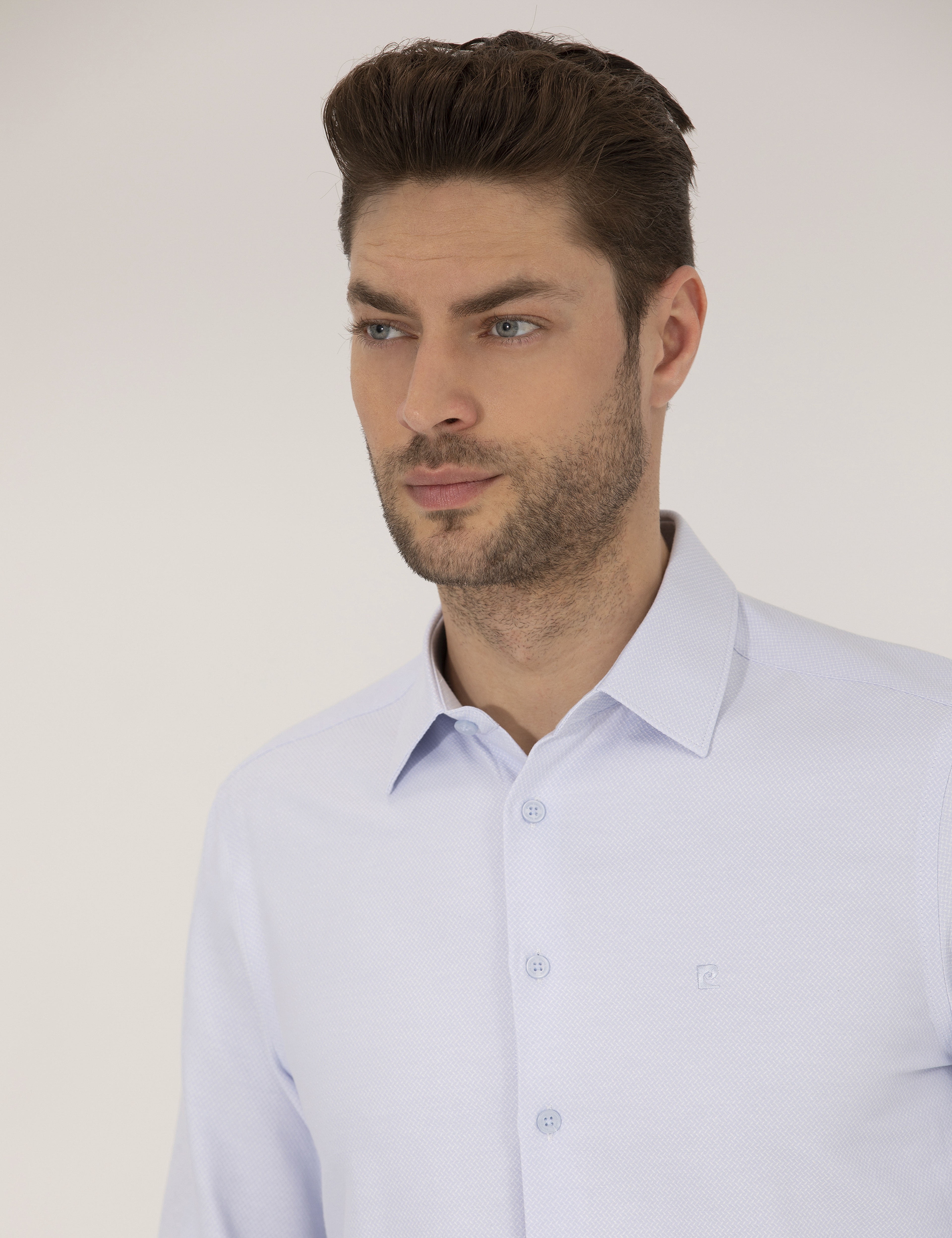 Açık Mavi Slim Fit Uzun Kollu Gömlek