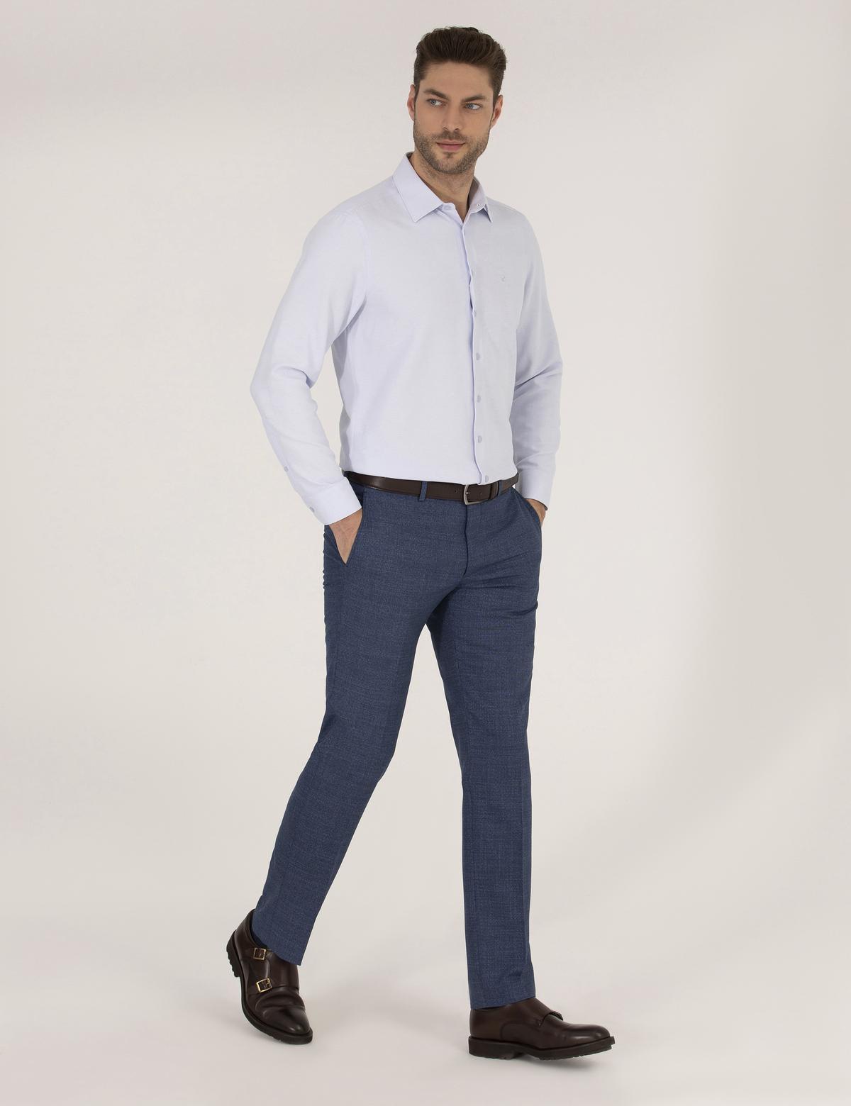 Açık Mavi Slim Fit Uzun Kollu Gömlek - 50265112030