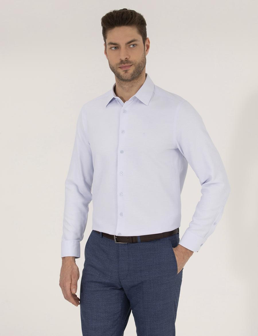 Açık Mavi Slim Fit Uzun Kollu Gömlek