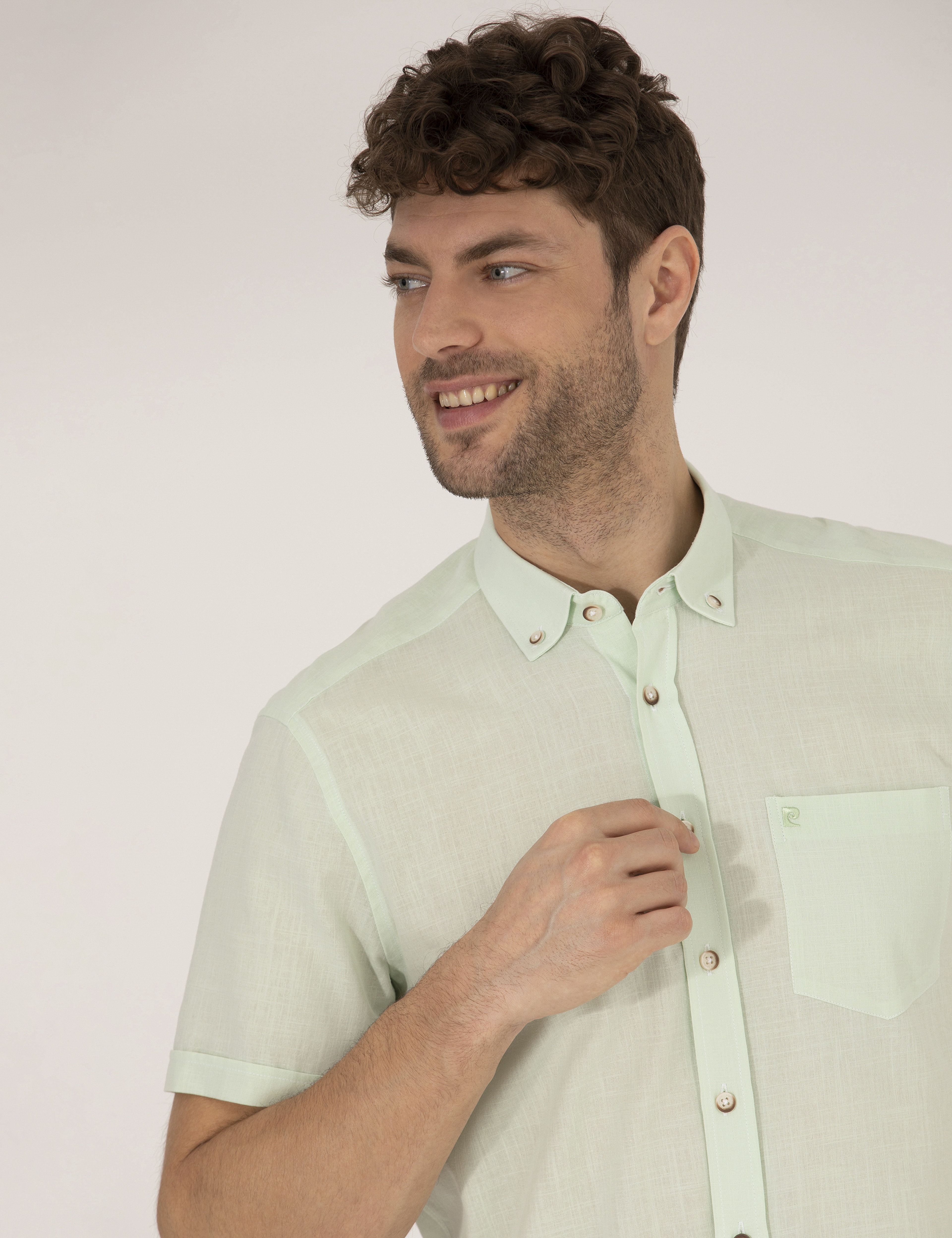 Yeşil Regular Fit Kısa Kollu Gömlek