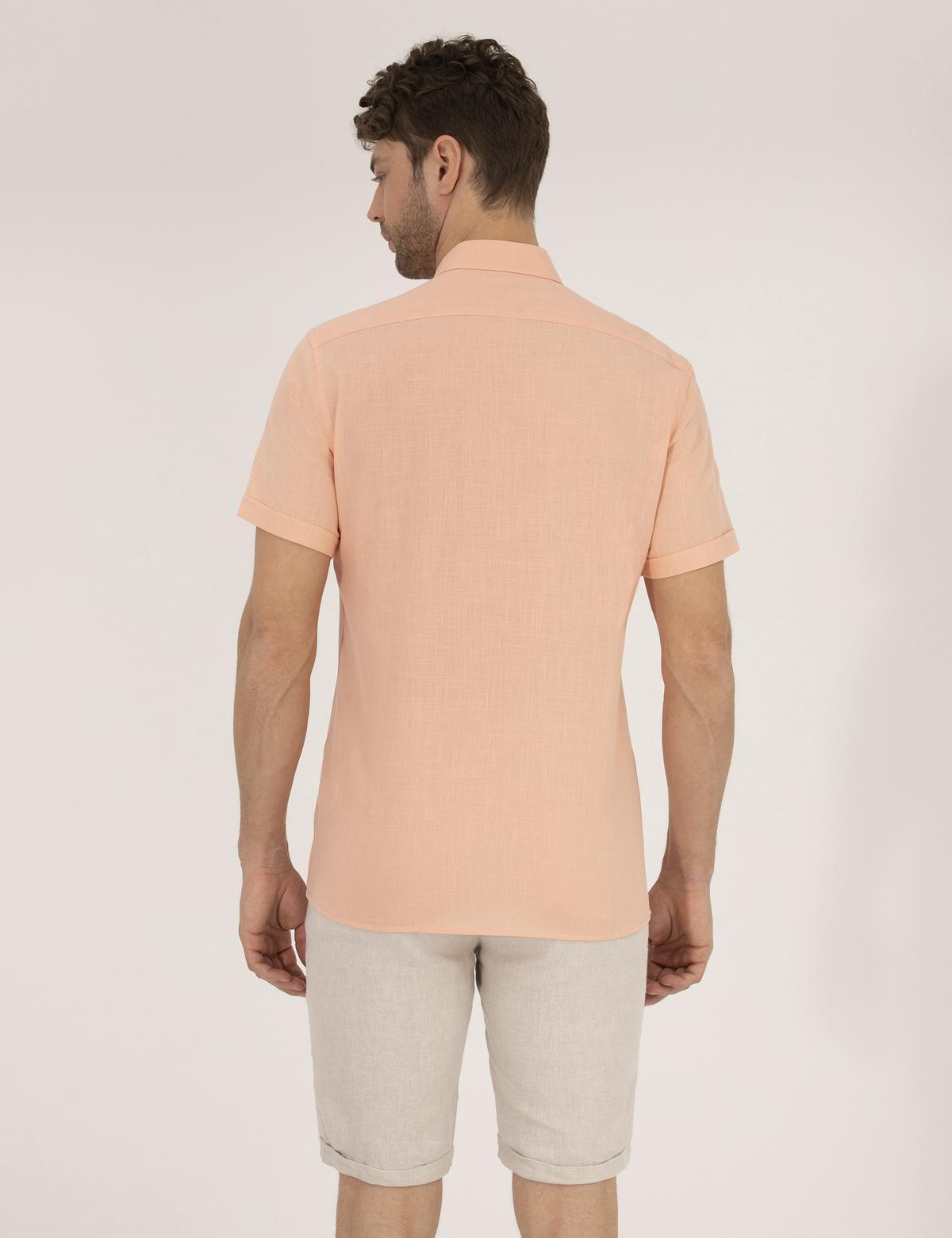 Turuncu Regular Fit Kısa Kollu Gömlek - 50268184032