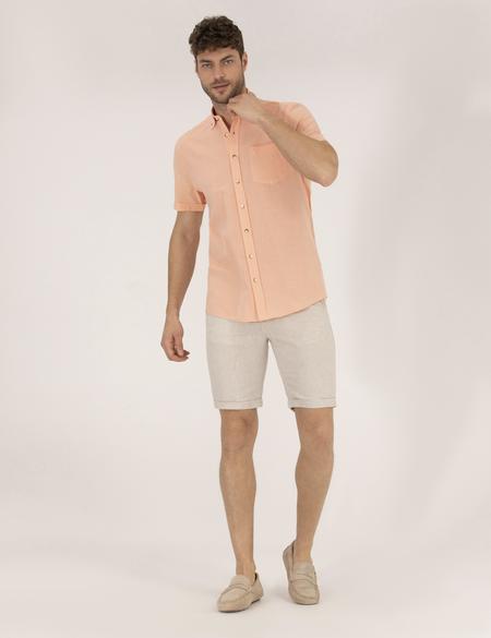 Turuncu Regular Fit Kısa Kollu Gömlek - 50268184032