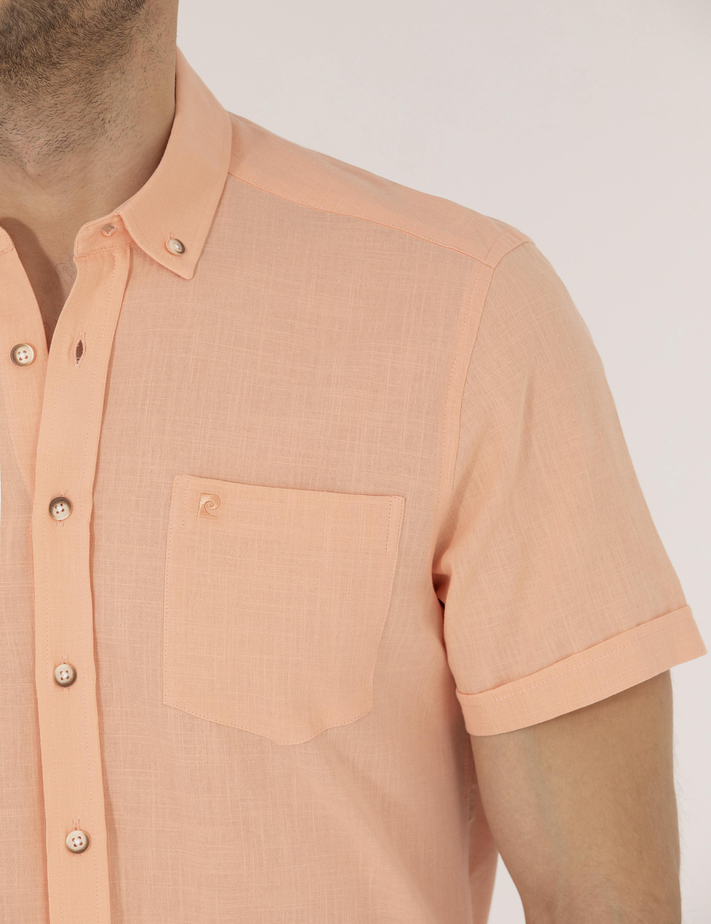 Turuncu Regular Fit Kısa Kollu Gömlek