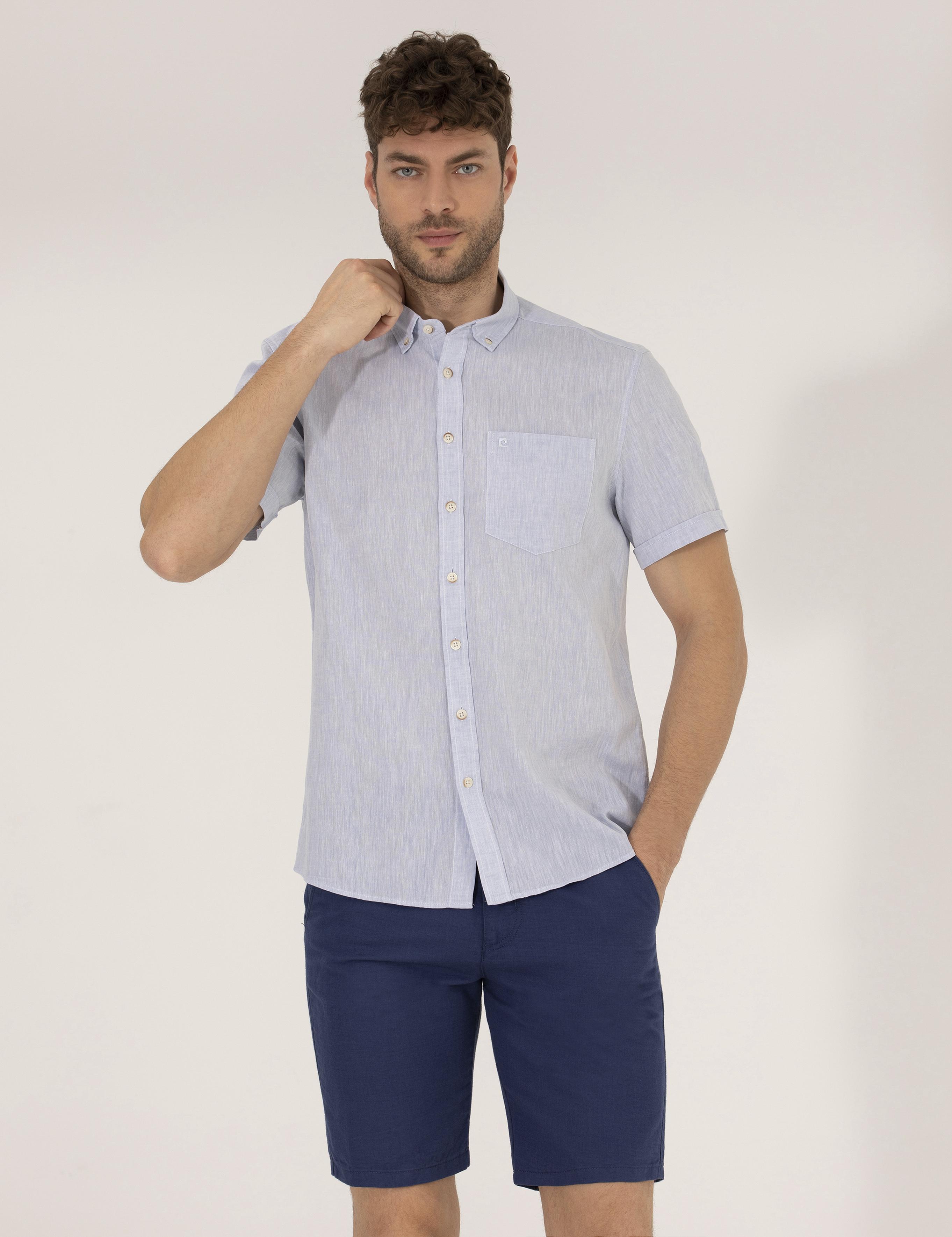 Açık Mavi Regular Fit Kısa Kollu Gömlek