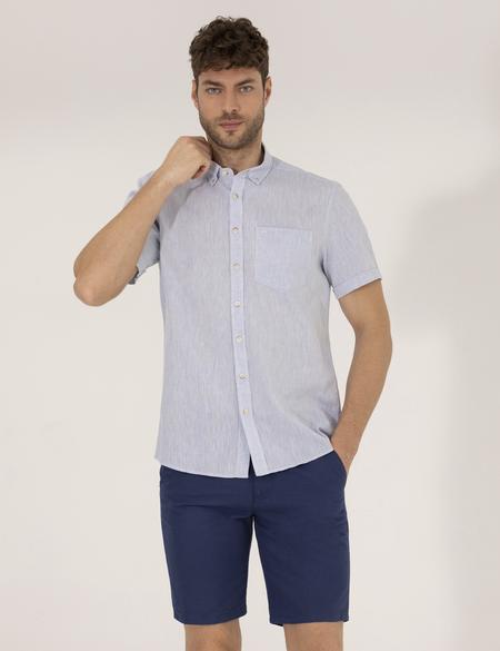 Açık Mavi Regular Fit Kısa Kollu Gömlek - 50249726008