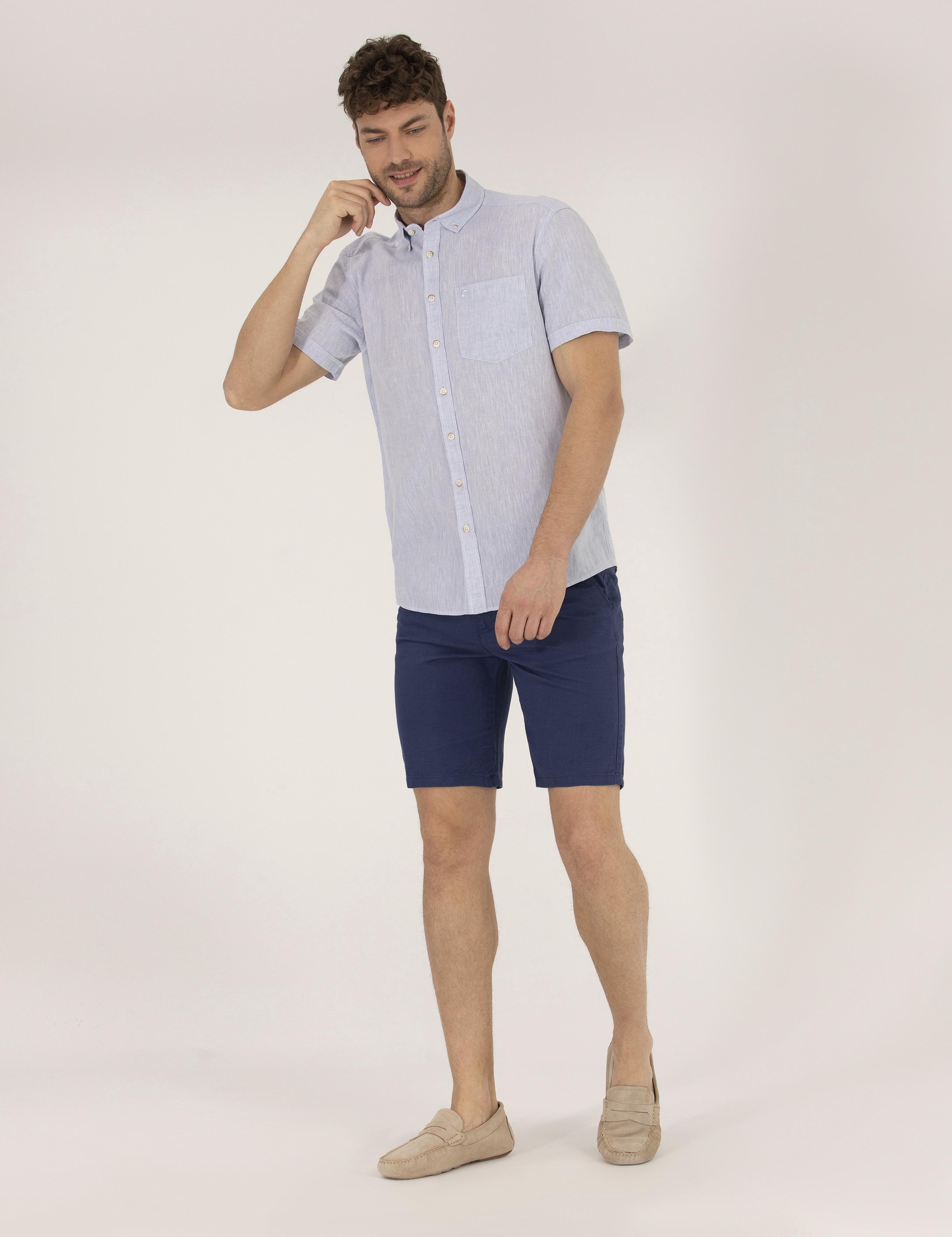 Açık Mavi Regular Fit Kısa Kollu Gömlek