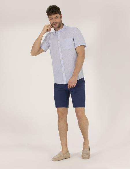 Açık Mavi Regular Fit Kısa Kollu Gömlek - 50249726008