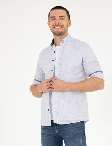 Lacivert Regular Fit Uzun Kollu Gömlek