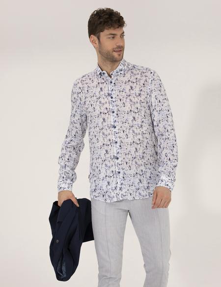 Lacivert Slim Fit Uzun Kollu Gömlek - 50265005037