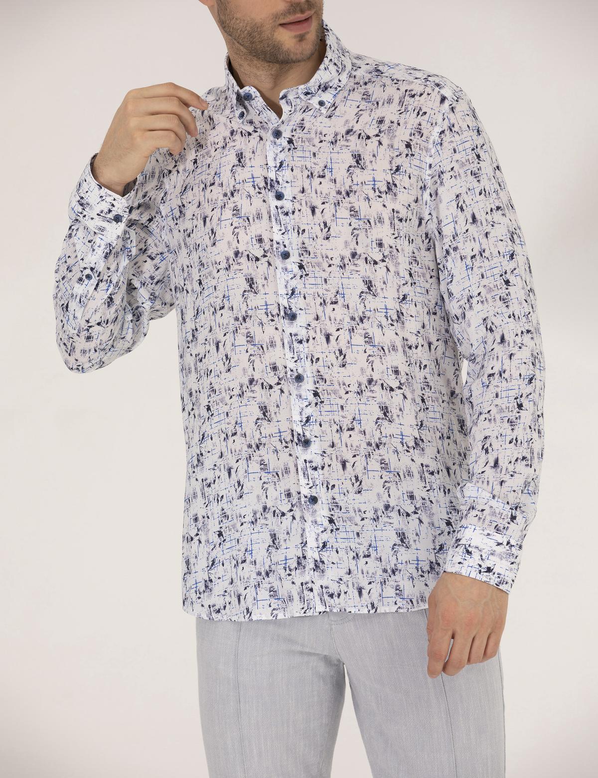 Lacivert Slim Fit Uzun Kollu Gömlek - 50265005037