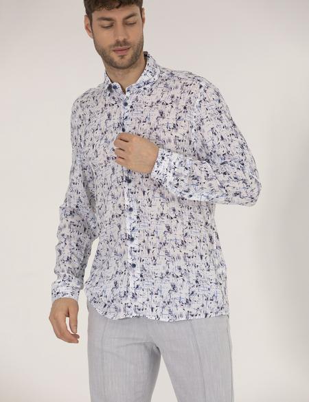 Lacivert Slim Fit Uzun Kollu Gömlek - 50265005037