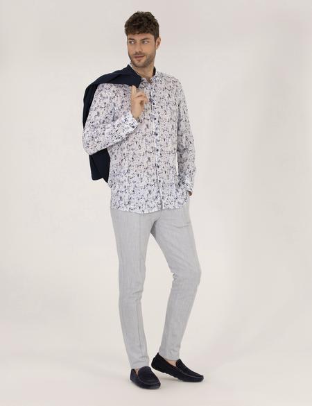 Lacivert Slim Fit Uzun Kollu Gömlek - 50265005037