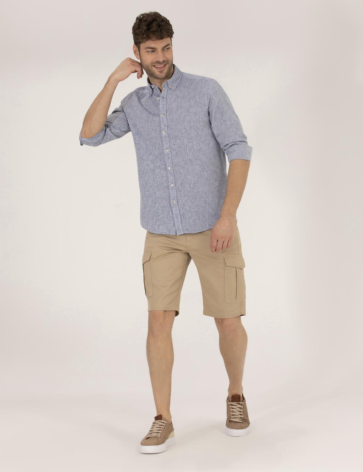 Lacivert Regular Fit Uzun Kollu Gömlek - 50265119141