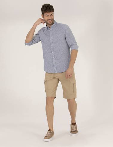 Lacivert Regular Fit Uzun Kollu Gömlek