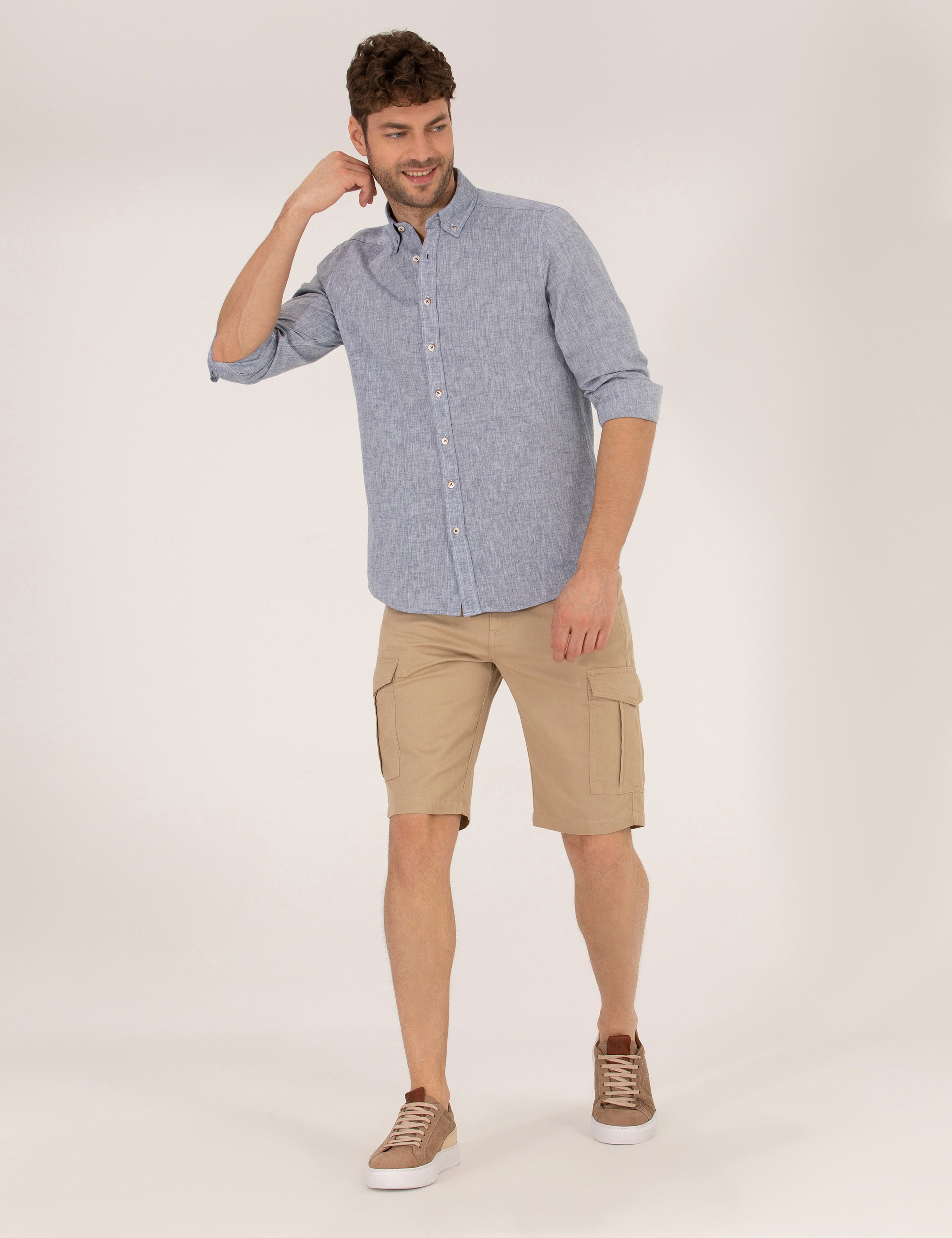 Lacivert Regular Fit Uzun Kollu Gömlek - Image 4