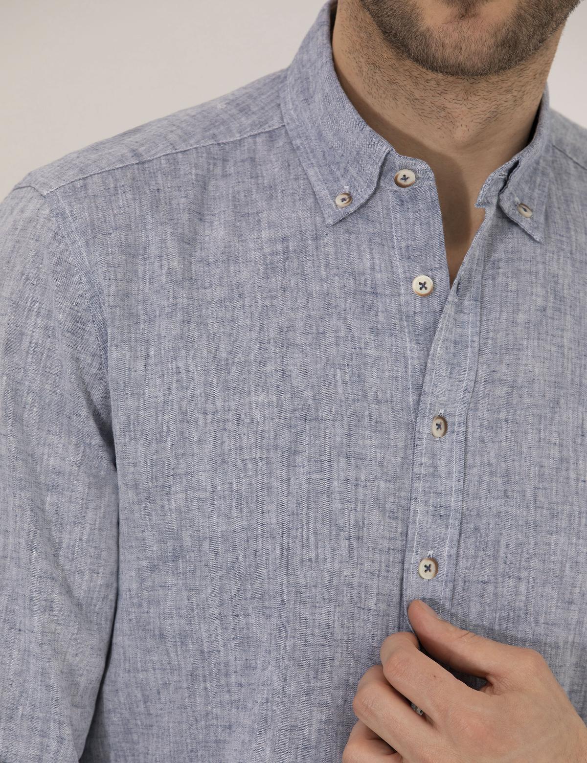 Lacivert Regular Fit Uzun Kollu Gömlek - 50265119141