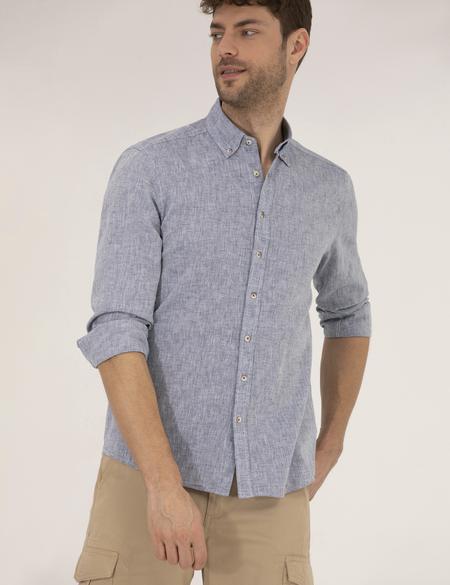 Lacivert Regular Fit Uzun Kollu Gömlek - 50265119141