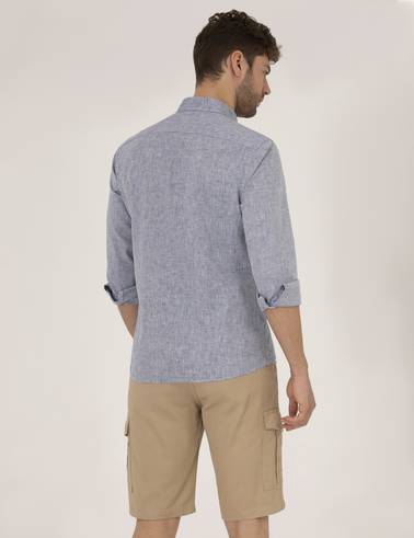 Lacivert Regular Fit Uzun Kollu Gömlek