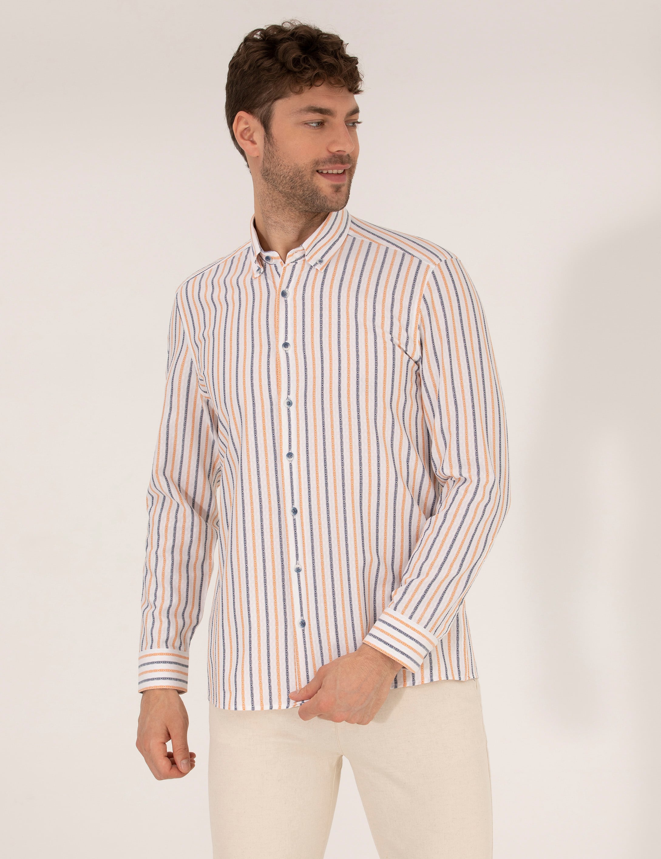Pembe Regular Fit Uzun Kollu Gömlek