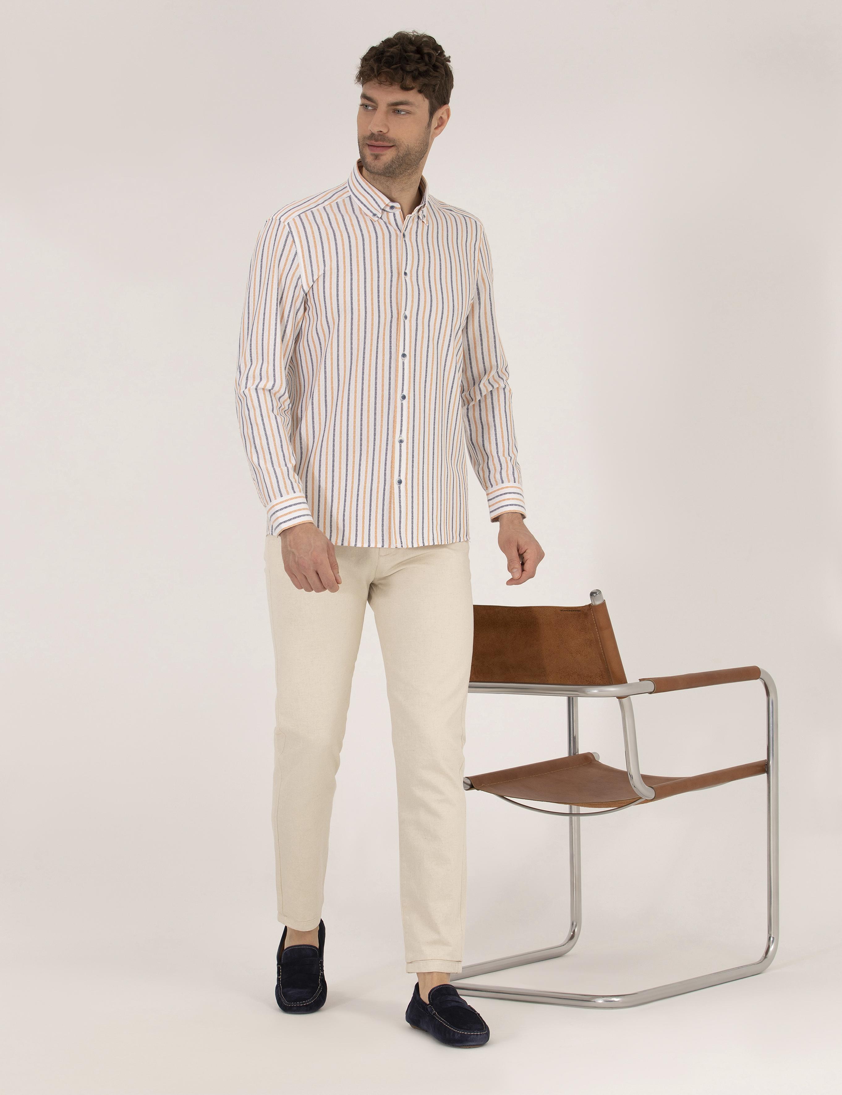 Pembe Regular Fit Uzun Kollu Gömlek