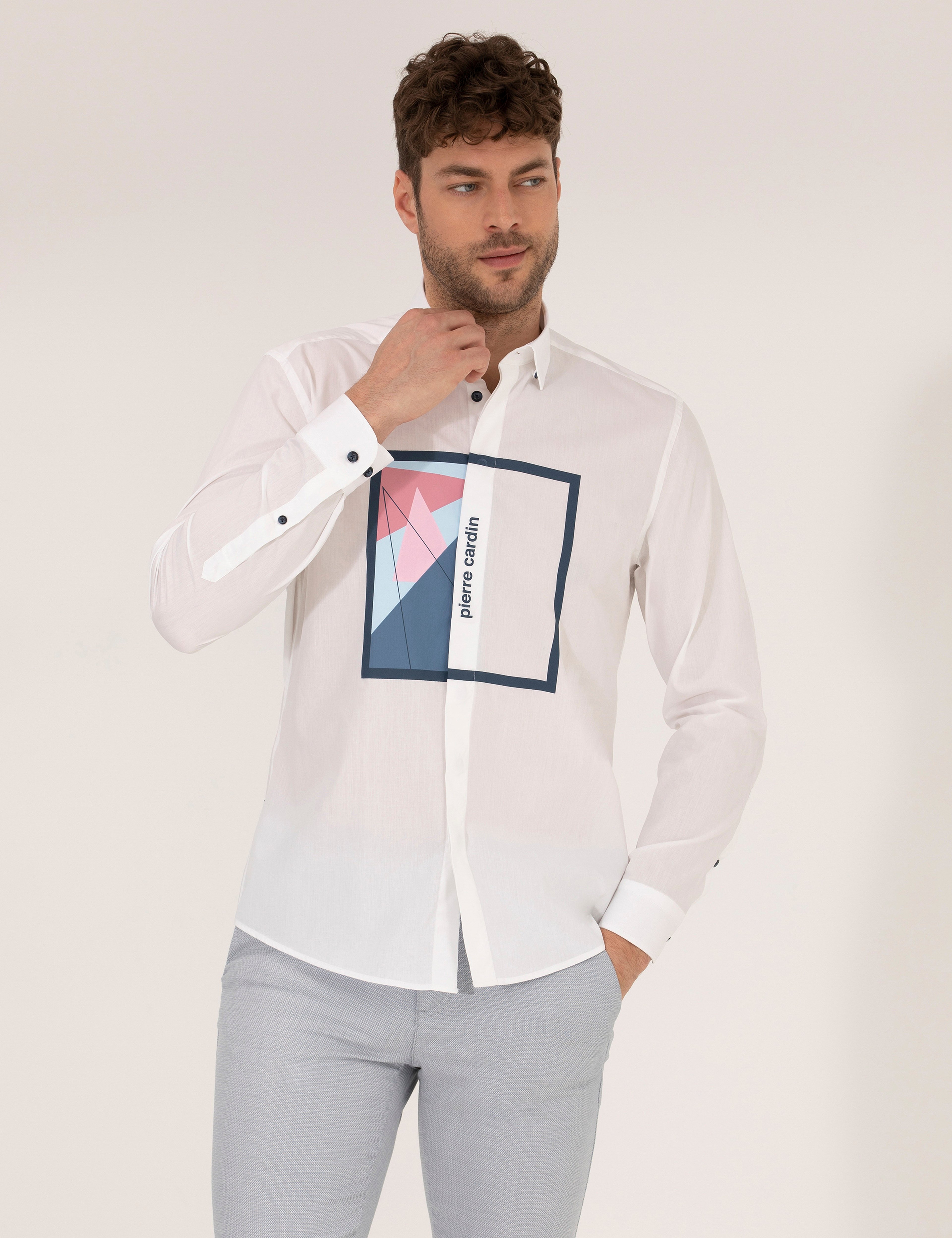 Mavi Regular Fit Uzun Kollu Gömlek - Image 1
